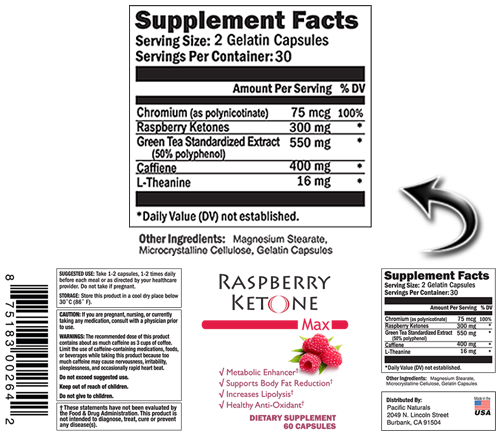 Raspberry Ketone Max Ingredients